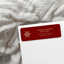 Minimal rödsnöflake Notary Public Return Returadress Etikett