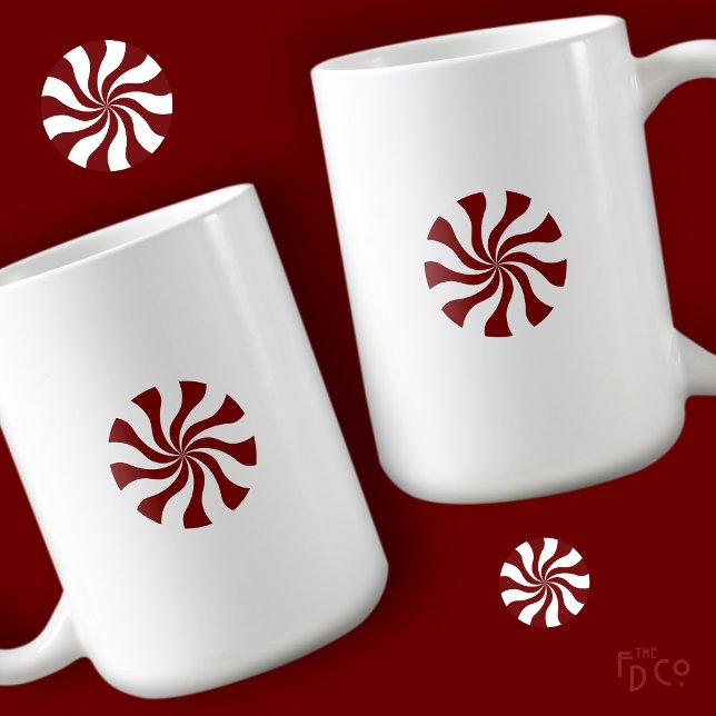Minimal Rolig Pepparmyntsgodis Virvel Varm Kakao  Kaffemugg (Skapare uppladdad)