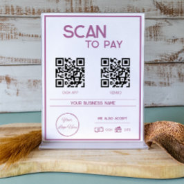 Minimal rosa 2 QR-kodssökning för betala Poster