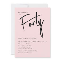 Minimal Rosa 40:e 40:e födelsedagen