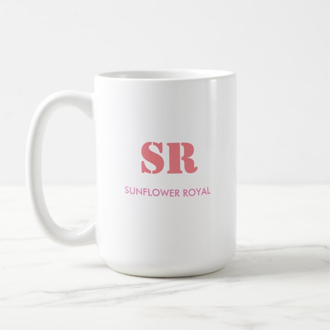 Minimal Rosa av monogram Elegant Kaffemugg (Vänster)