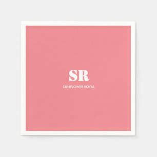 Minimal Rosa av monogram Elegant Pappersservett