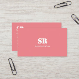 Minimal Rosa av monogram Elegant Visitkort