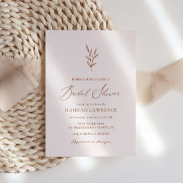 Minimal Rosa Boho-Möhippa Inbjudningar