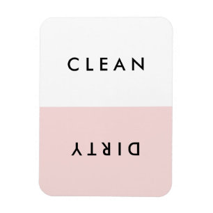 Minimal Rosa Dishwasher Clean eller Dirty Magnet
