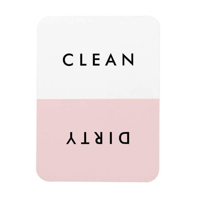 Minimal Rosa Dishwasher Clean eller Dirty Magnet (Vertikal)