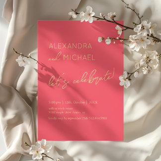 Minimal rosa Elegant Förlovningstypografi Inbjudningar