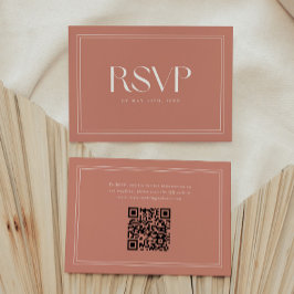 Minimal rosa fet typografi bröllops QR-kod OSA Kort