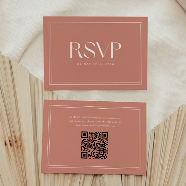 Minimal rosa fet typografi bröllops QR-kod OSA Kort (Skapare uppladdad)