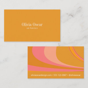 Minimal Rosa för Gult Unik Abstrakt Marble Art Visitkort
