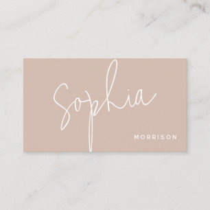 Minimal Rosa för monogram Naturligt utseende Visitkort