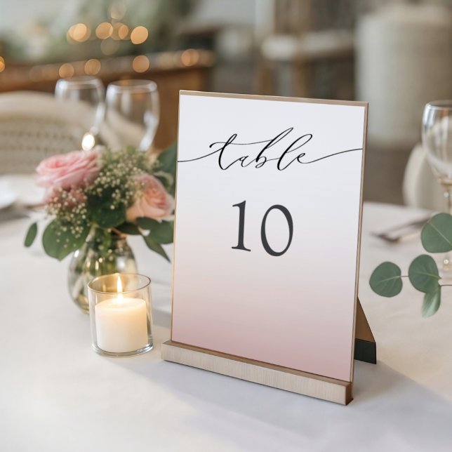 Minimal Rosa Guld Bröllop  Bordsnummer (Skapare uppladdad)