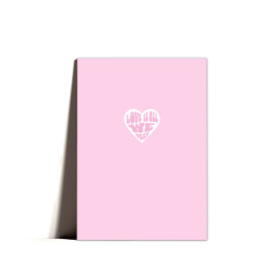 Minimal Rosa Heart Kärlek Valentines day Helgkort