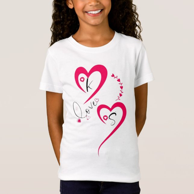 Minimal Rosa Hjärtas Kärlek T Shirt (Framsida)
