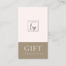 Minimal Rosa Kraft Logotyp Gift-certifikat