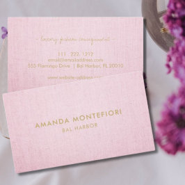 Minimal Rosa Linen Struktur Modern Professionell Visitkort