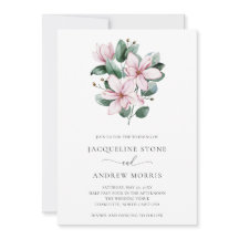 Minimal Rosa Magnolia Blommigt Elegant bröllop