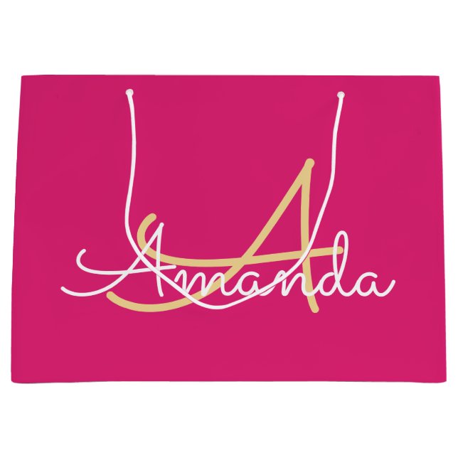 Minimal Rosa Monogram Namn Möhippa-förmån (Framsidan)