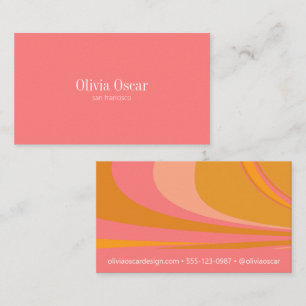 Minimal Rosa Mustard Unik Abstrakt Marble Art Visitkort