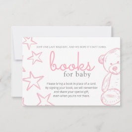 Minimal Rosa Nalle Babykläder Bok Begäran I Inbjudningar