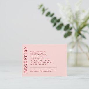 Minimal Rosa och modernt rött bröllop Tilläggskort