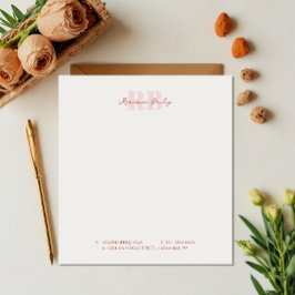 Minimal Rosa och vit monogramverksamhet Anteckningsblock