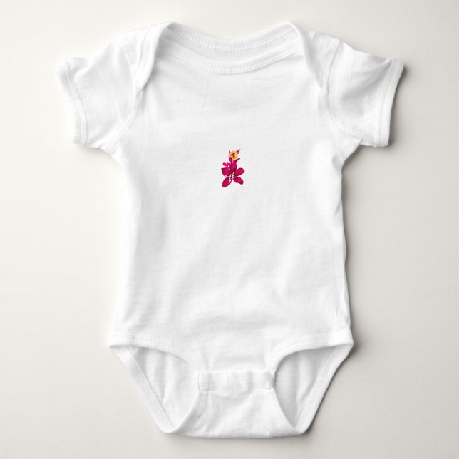 Minimal rosa orkidé baby bodysuit t shirt (Framsida)