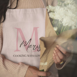 Minimal Rosa Personlig Girly Apron