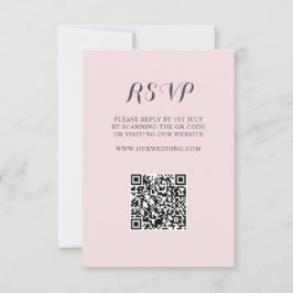 Minimal  Rosa QR-kod OSA Bröllop Kort