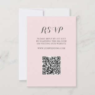 Minimal Rosa QR-kod OSA Bröllop Kort