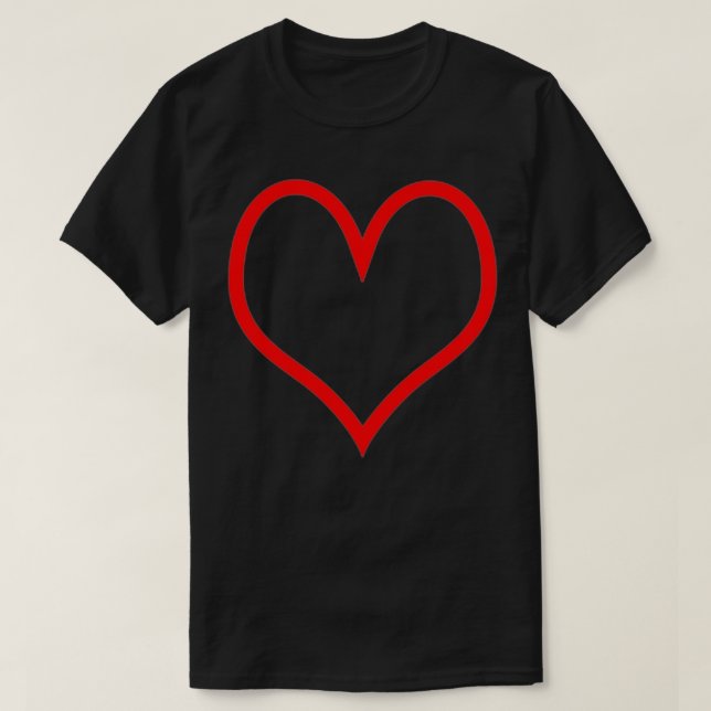 Minimal Rosa Red Heart Line Cute Kärlek Symbol Sha T Shirt (Design framsida)