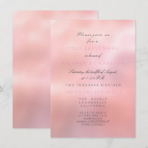 Minimal Rosa ros Glitter Elegant Möhippa Princess Inbjudningar