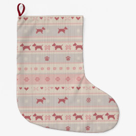 Minimal rosa skandinavisk hundstrumpa | Nordic Stor Julstrumpa