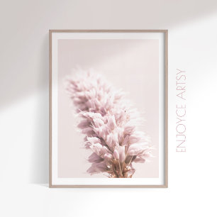 Minimal rosa stäng blomsterfotografins väggkonst