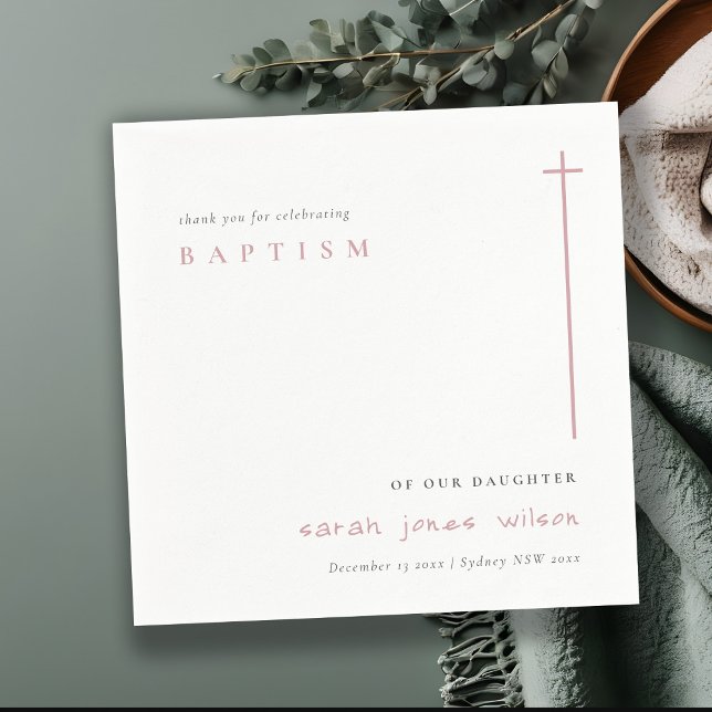 Minimal Rosa Typografi-Elegant med klassindelning Pappersservett (Skapare uppladdad)