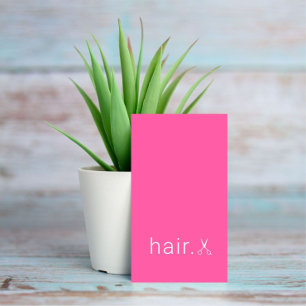Minimal Rosa White Scissors Hairstylist med Elegan Visitkort