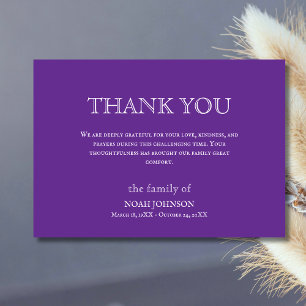 Minimal Royal Purple Traditionell Begravning Sympa Tack Kort
