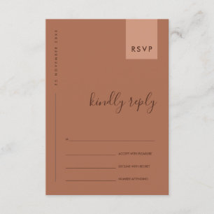 MINIMAL RUST ORANGE TYPOGRAFI VIGSEL RSVP TILLÄGGSKORT