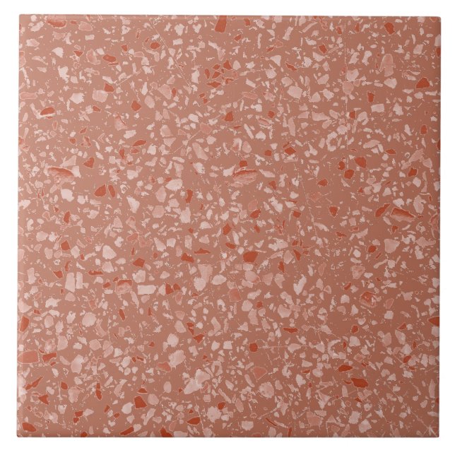 Minimal Rust Terracotta Terrazzo Stone Mönster Kakelplatta (Framsidan)