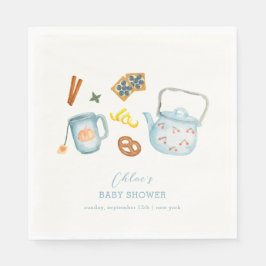 Minimal Rustic Par-Tea Cookie Baby Shower Pappersservett
