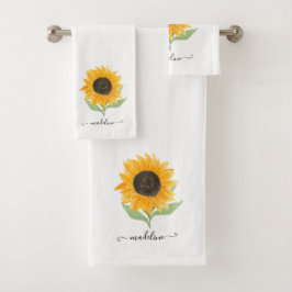 Minimal Rustic Sunflower Personalized Name Script