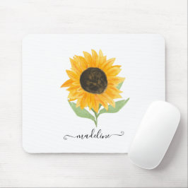 Minimal Rustic Sunflower Personalized Name Script Musmatta