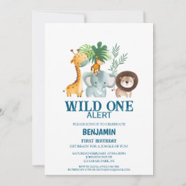 Minimal Safari Wild One Birthday  Inbjudningar