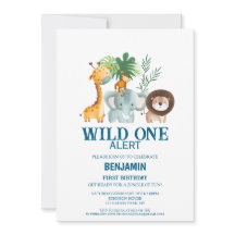 Minimal Safari Wild One Födelsedag 