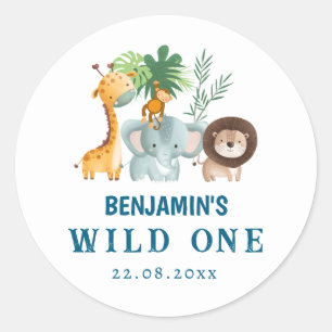 Minimal Safari Wild One Runt Klistermärke