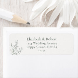 Minimal Sage Green Botanical Address Label Returadress Etikett