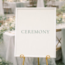 Minimal Sage Green Ceremony Wedding Sign