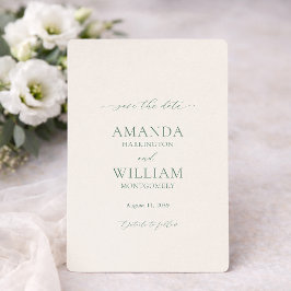 Minimal Sage Green Save the Date Card Inbjudningar