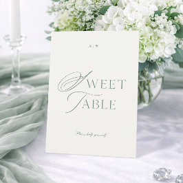 Minimal Sage Green Sweet Table Sign Inbjudningar