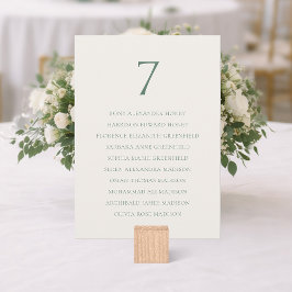 Minimal Sage Green Wedding Seating Chart Tack Kort